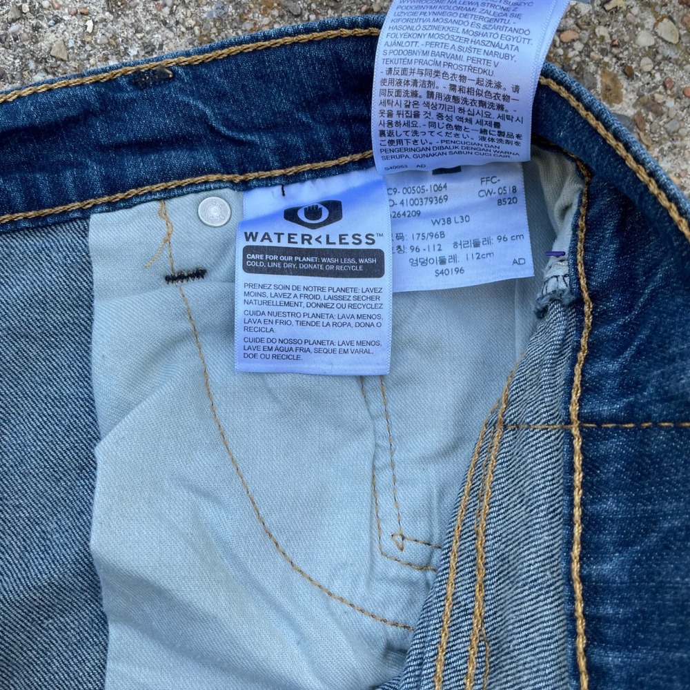 Levis 505 Regular Fit Jeans Mens 38x30 Medium Wash Blue Straight Leg Denim - Picture 4 of 8